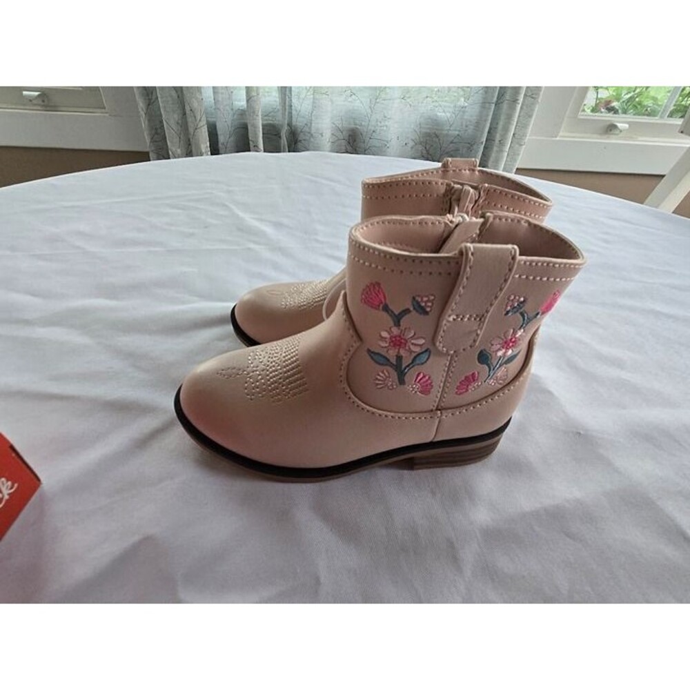 Cat & Jack Whitley Pink Western Ankle Boots - Girls size 11 - NEW